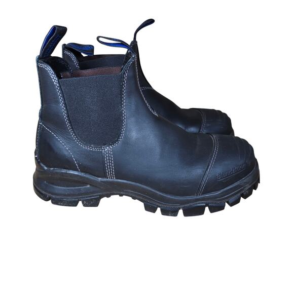 Blundstone Stout Steel Toe Black Chelsea Work Boot  Excellent Mens 9.5, Wom. 11 - Picture 1 of 10